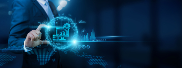 Businessman analyzing financial business data graph