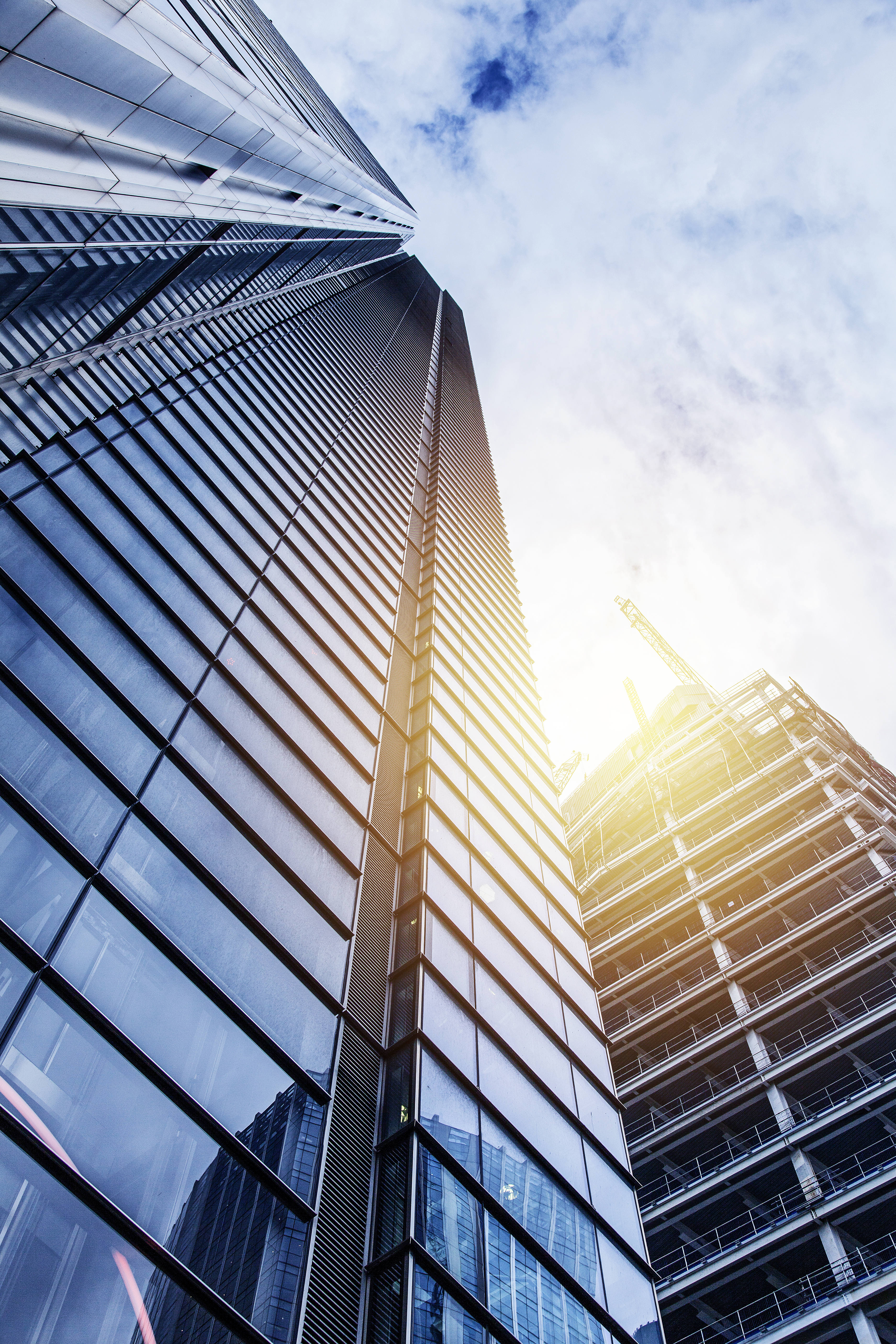 Modern glass silhouettes of skyscrapers