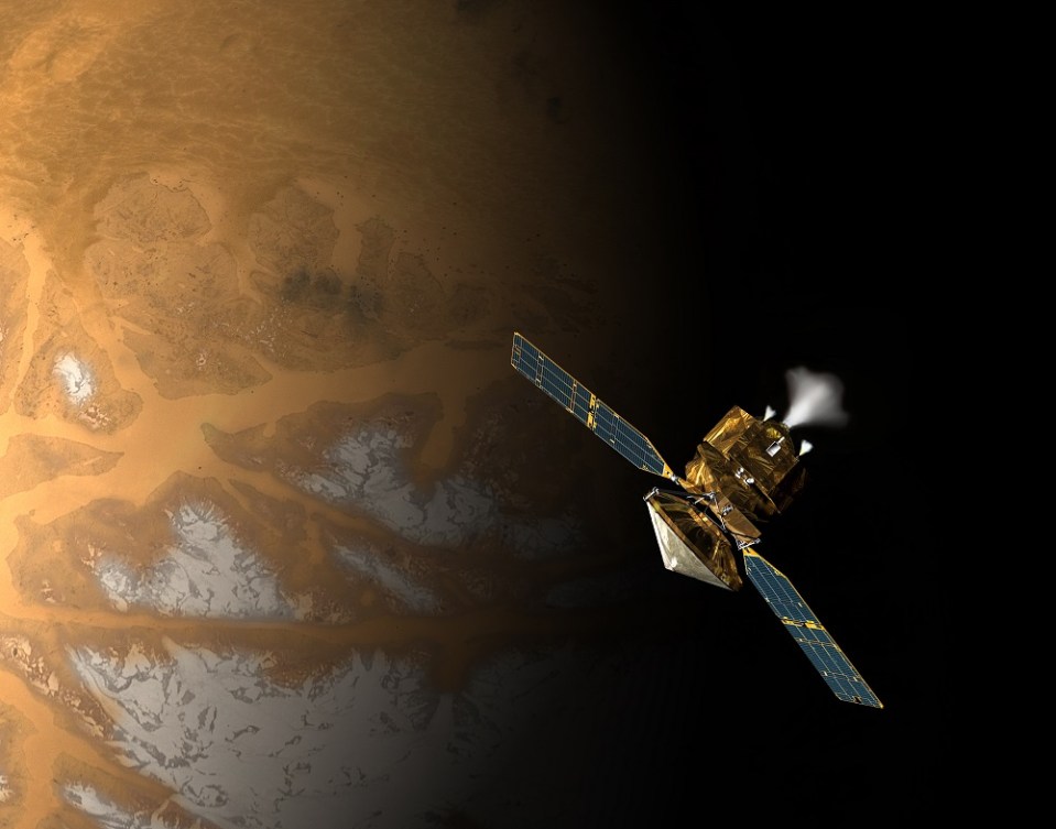 The Mars Reconnaissance Orbiter acts as a radio relay station in Mars orbit. Image Credit: NASA/JPL