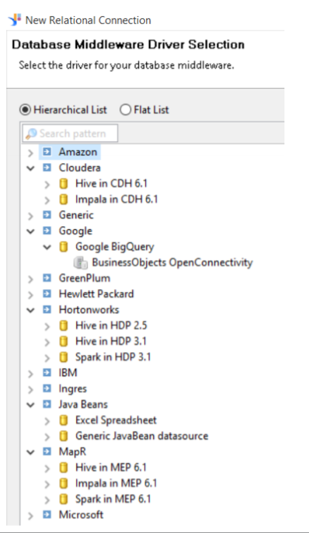 x Available relational connections in IDT 4.3. Source: SAP