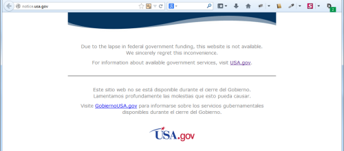 NASA website shutdown